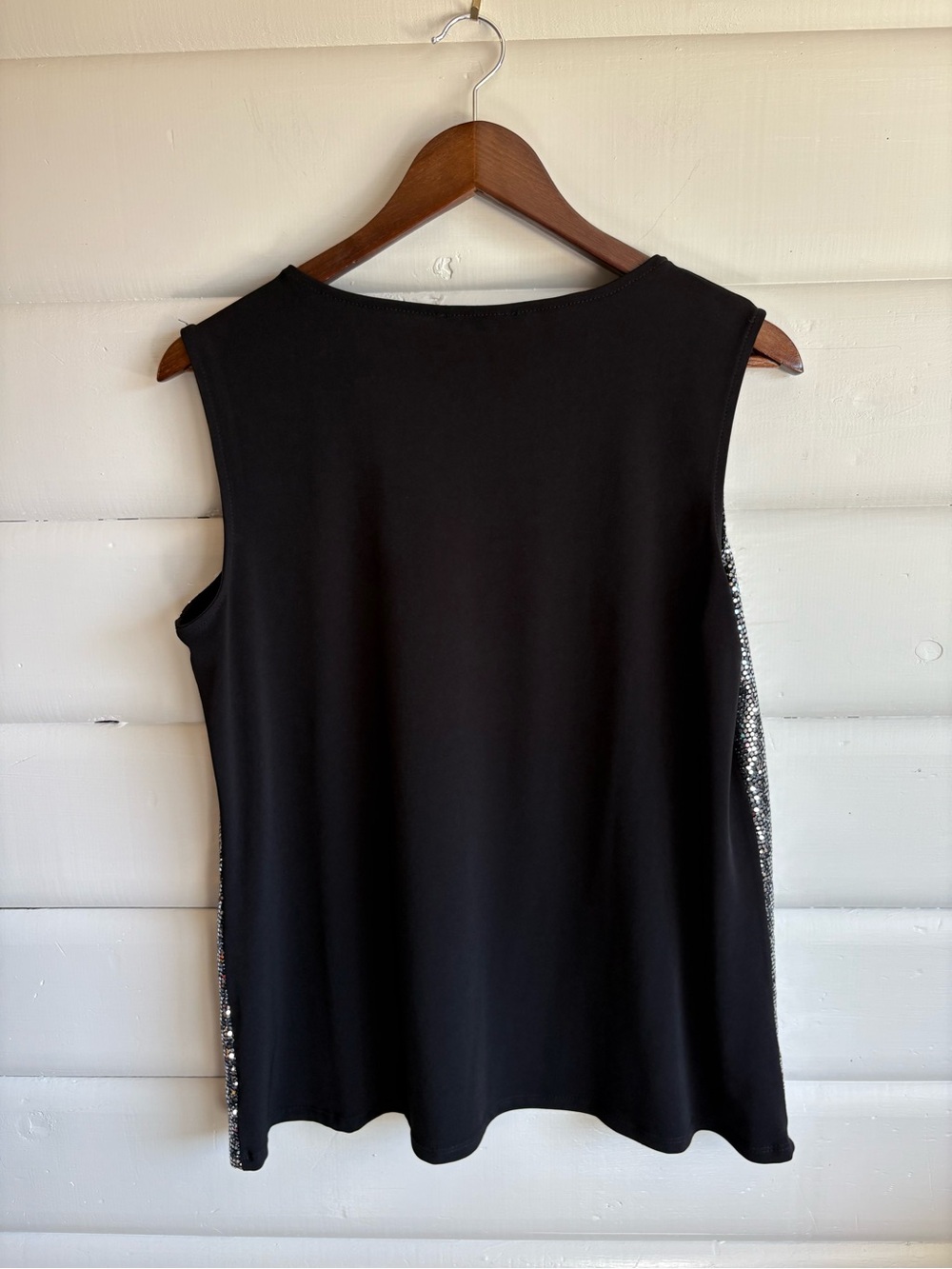 Vintage Mandy Evans Y2K Silver Metallic Sparkle Party Tank Top L Canada - Picture 6 of 7